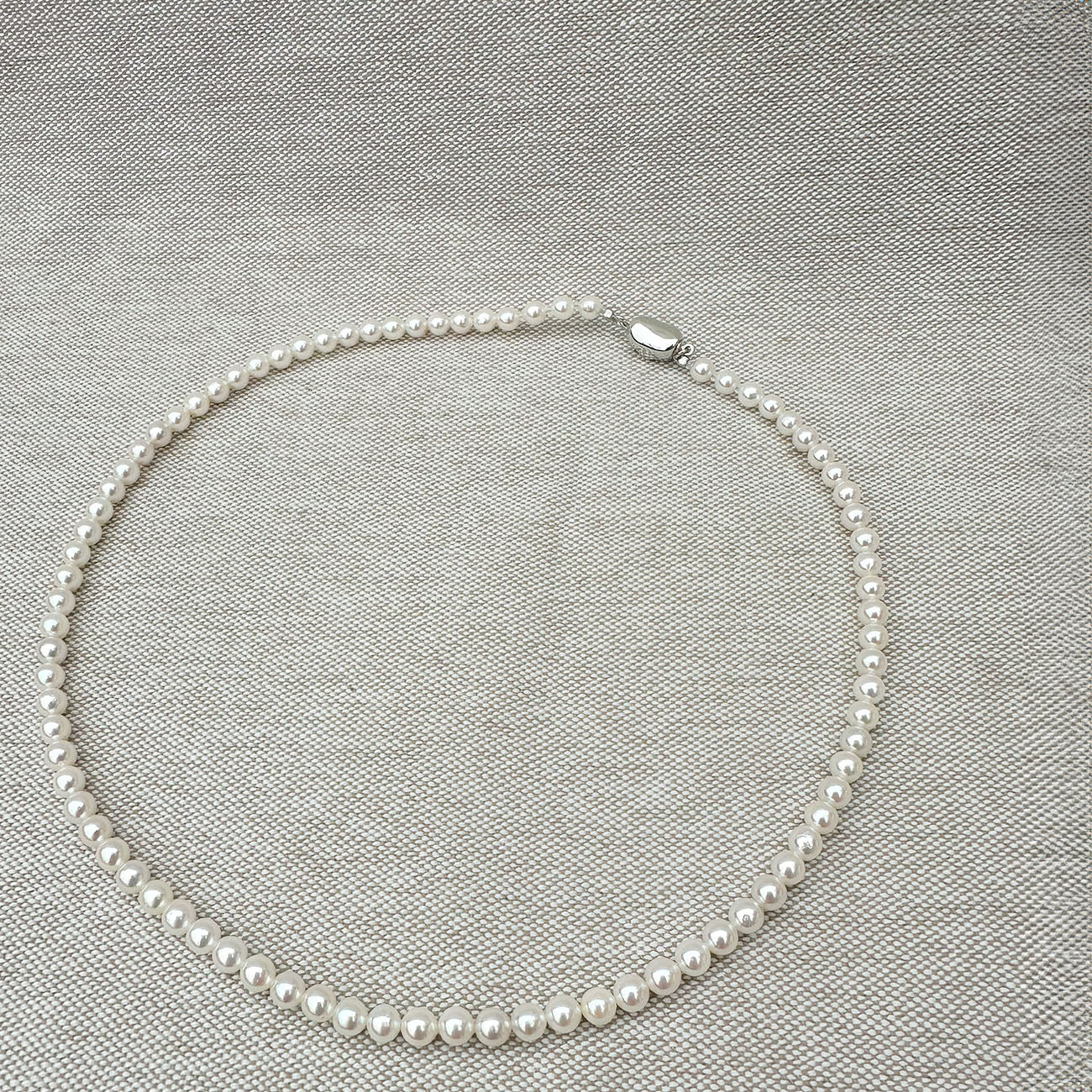 Baby Akoya強光珍珠項鏈 4.5-5mm,天然無調色