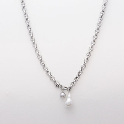 Summertime Vermeer | Chain Link Pearl Necklace