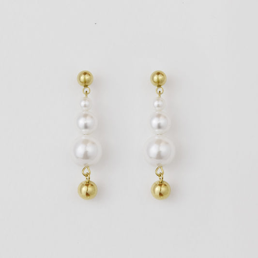 Summertime Vermeer|Dangling Pearl Earrings