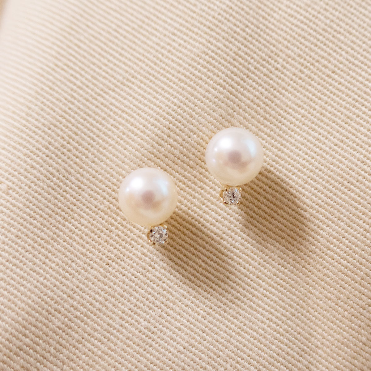 Greta Pearl Diamond Studs