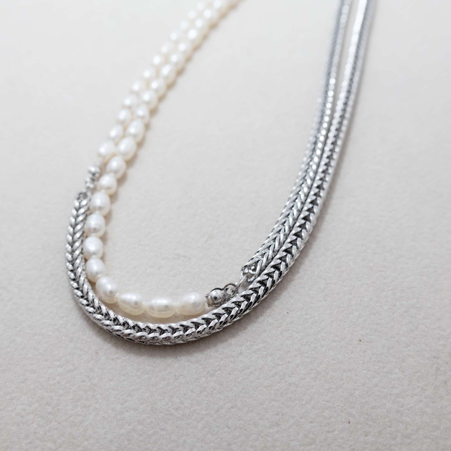 Double Strand Pearl Tassel Necklace