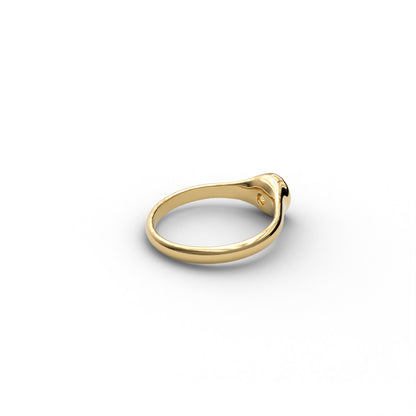 Rhythm Solitaire Signet Ring- Wide Version