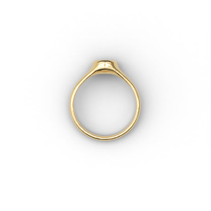 Rhythm Solitaire Signet Ring- Wide Version