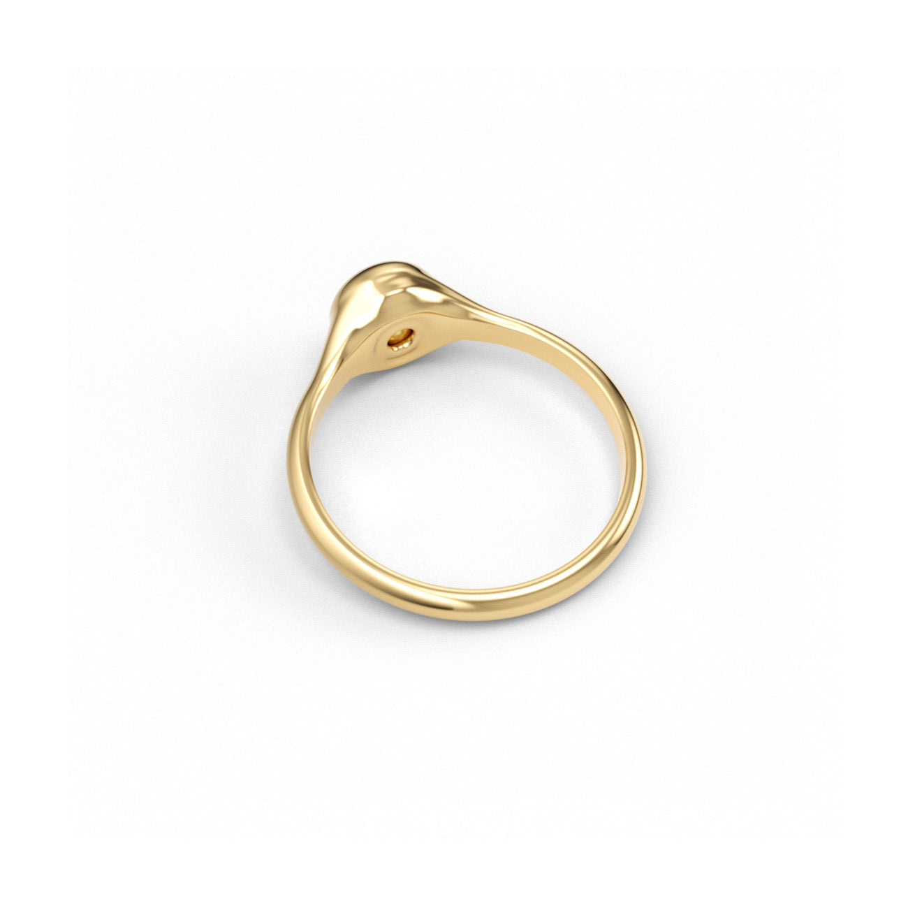 Rhythm Solitaire Signet Ring- Skinny