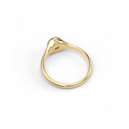 Rhythm Solitaire Signet Ring- Skinny