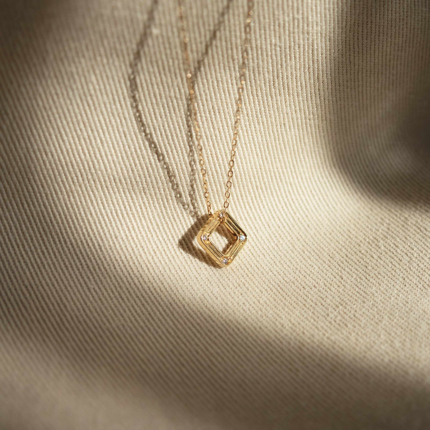 Rhythm Square Quadrant Sparkle Pendant & Necklace