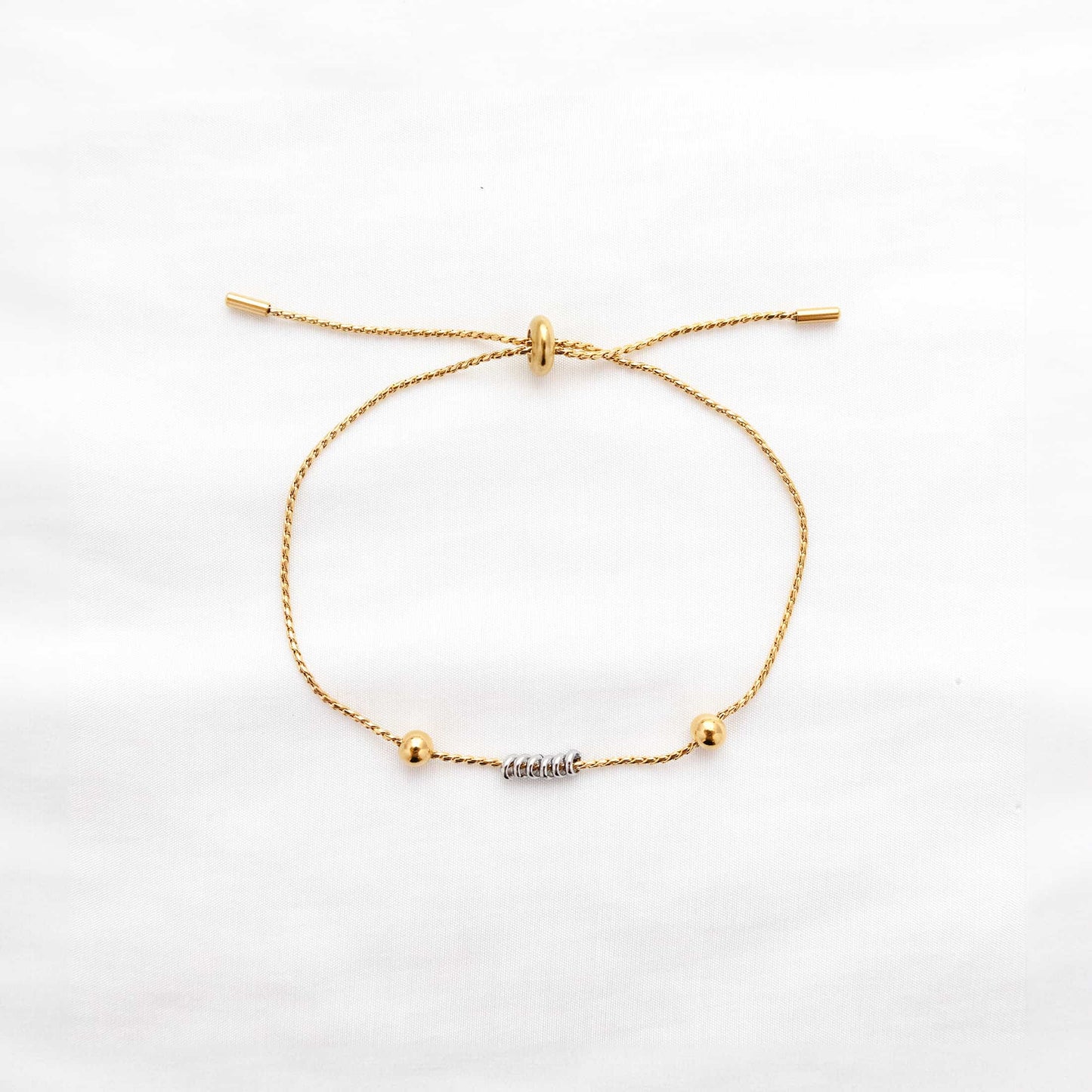 Silver Lining Gold String Bracelet (Adjustable)