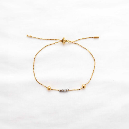 Silver Lining Gold String Bracelet (Adjustable)