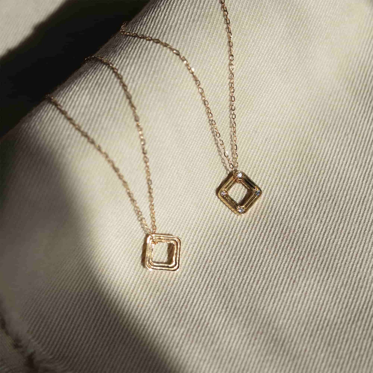 Rhythm Square Quadrant Sparkle Pendant & Necklace