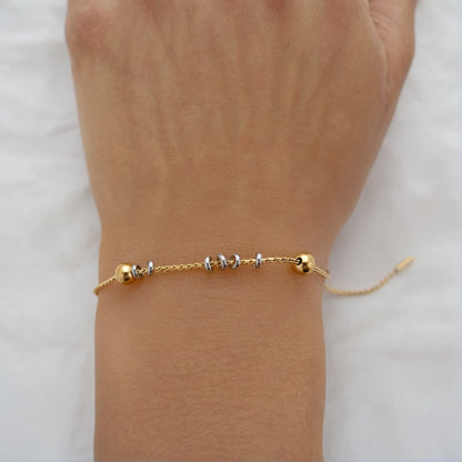 Silver Lining Gold String Bracelet (Adjustable)