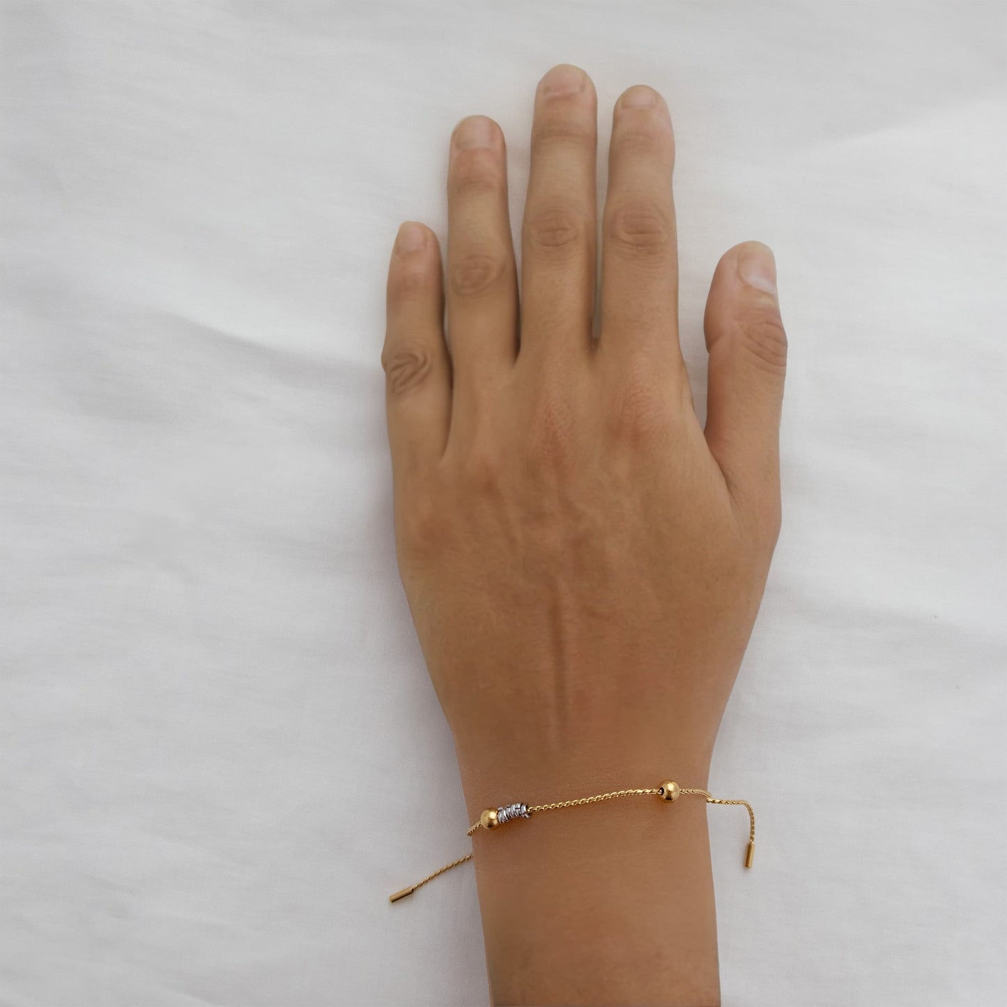 Silver Lining Gold String Bracelet (Adjustable)